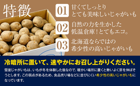 雪室じゃがいも10kg（男爵） 浦幌町農業協同組合 《3月上旬以降出荷》北海道 浦幌町 じゃがいも ジャガイモ 男爵 じゃがバター フライドポテト コロッケ いも 芋 男爵芋 st-p