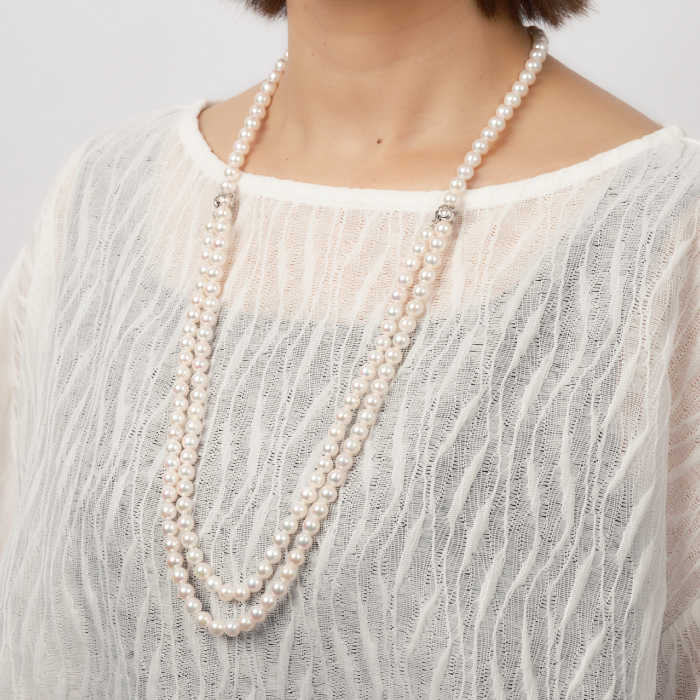7.5-8アコヤ真珠120cmセミバロックロングネックレス ジュエリー アクセサリー ネックレス 真珠 パール 美穂野 佐賀市 ：C440-007_イメージ5
