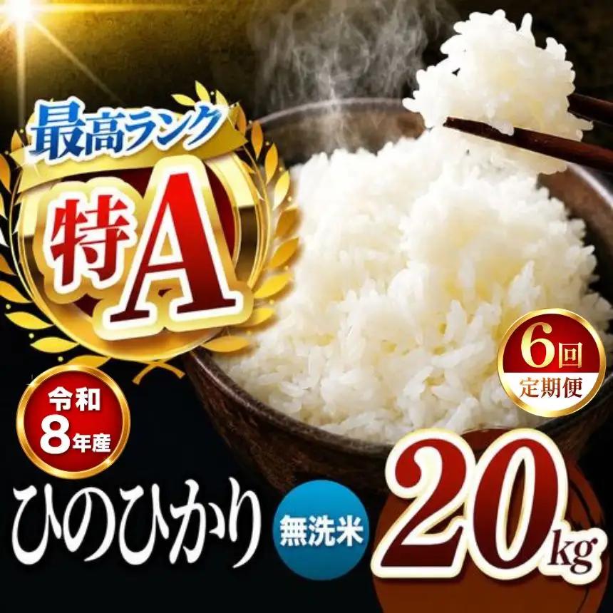 【 定期便 6回 】R8年産 熊本県産 無洗米 ひのひかり 20kg
