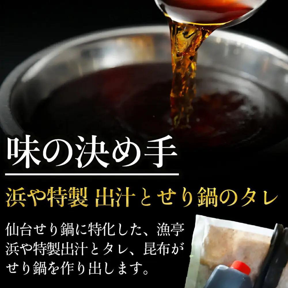 鍋【期間限定】【お届け日時指定必須（10月1日以降お届け）】 仙台せり鍋セット〈石巻産牡蠣〉4～5人前