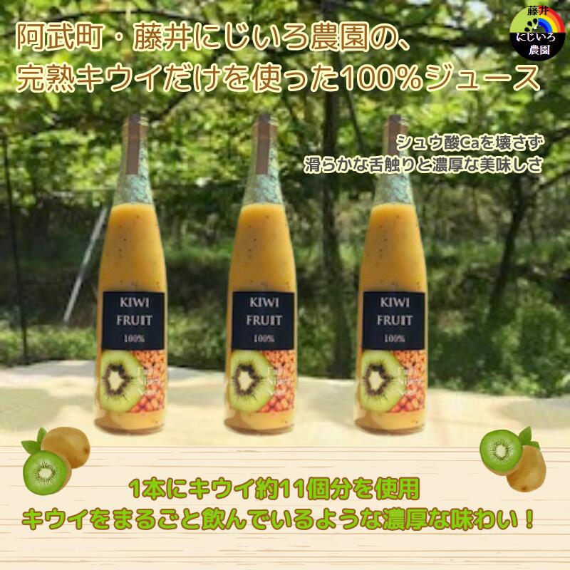 【ふるさと納税】 阿武町産 完熟キウイ 100％ジュース 500ml×3本セット 高品質 高濃度 滑らか果実感 1本にキウイ11個分 キウイ100% 果汁100% 自然の甘み まるごとキウイ 果実飲料