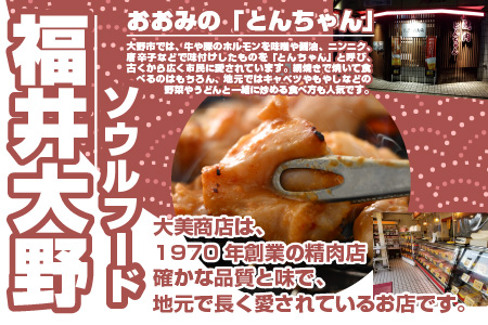 大美のとんちゃん（ミックス）牛ホルモン ミックス 味噌ダレ 1kg（500g×2パック）