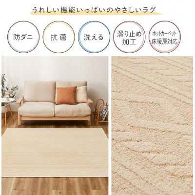 ふるさと納税 泉大津市 日本製　丸洗いOK　綿100%(表面)　カーペット　1枚　約130×185cm　350119000 |  | 01