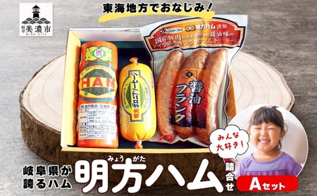 明方 ハム Aセット ボロニア ソーセージ フランクフルト JA ブランド 高級 豚肉 お肉 国産 熟成 塩分 控えめ 天然 豚腸 バーベキュー BBQ 加工品 お取り寄せ 贈答 ギフト 送料無料 めぐみの農業協同組合 岐阜県 美濃市