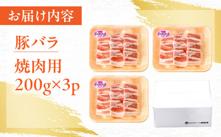 肥前さくらポーク バラ肉 焼肉用 計600g【一ノ瀬畜産】[NAC501]