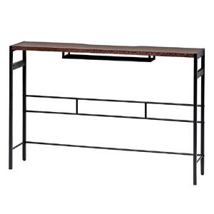 デュアルモニターテーブル ダークブラウン