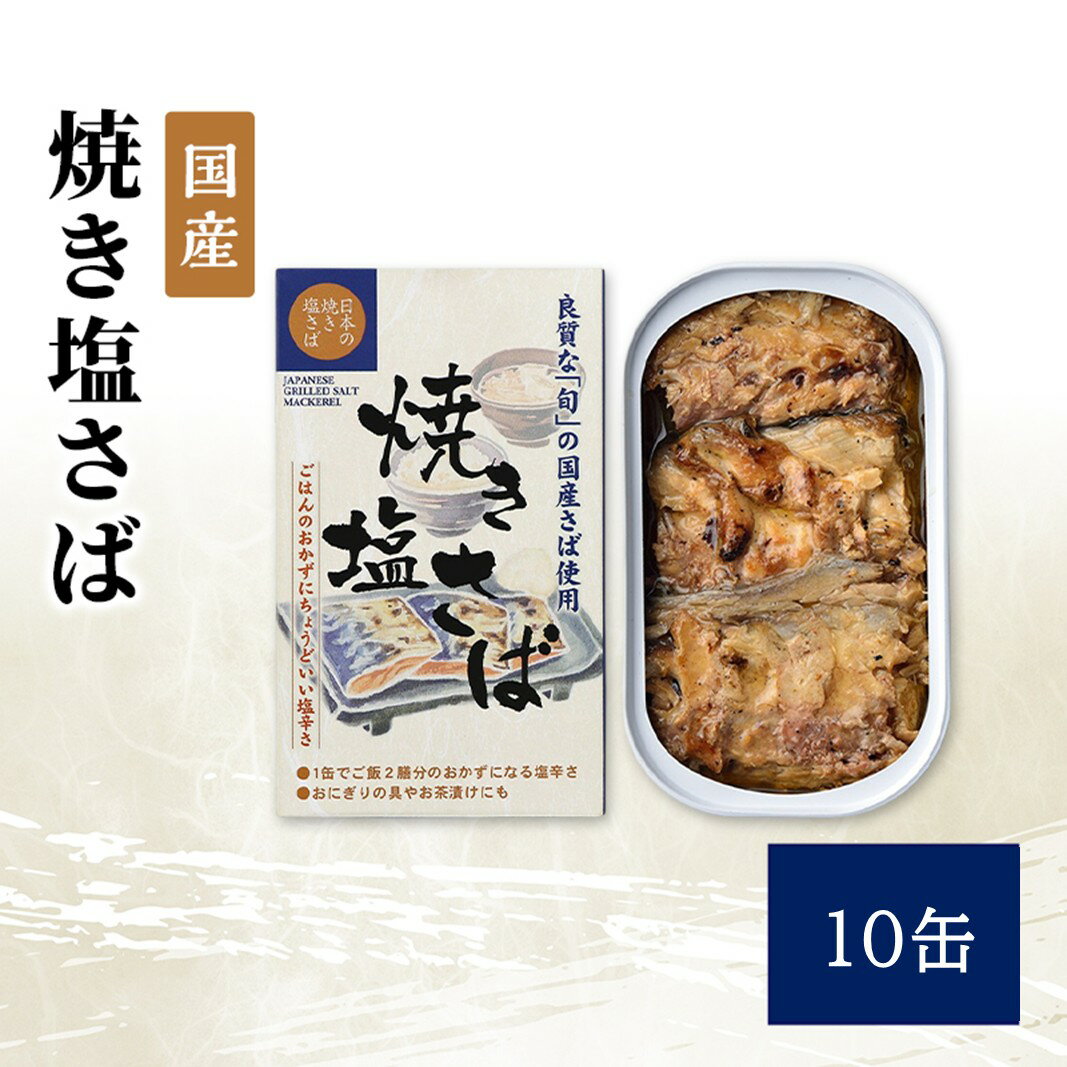 【ふるさと納税】国産 焼き塩さば 10缶 缶詰 さば サバ 鯖 常温保存 防災 備蓄 非常食 保存食 国産 おかず お弁当 おにぎり お茶漬け 千葉県 千葉市