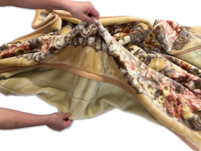 洗える マイヤー衿付合わせ毛布 シングルサイズ(約140×200cm) BSM-123 [1166]