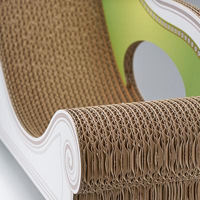 ふるさと納税 館山市 猫のおしゃれ爪とぎソファー「カリカリーナ Basic」モスグリーン　グランデサイズ |  | 01