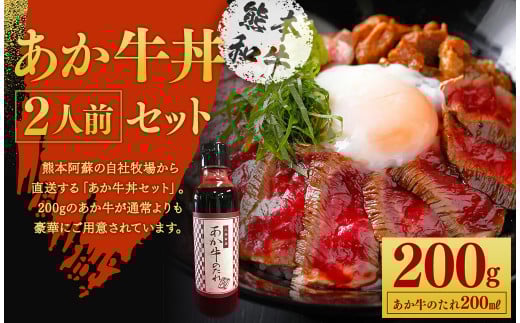 あか牛丼(2人前)セット(あか牛モモ約200g、あか牛のたれ200ml付き)《30日以内に出荷予定(土日祝除く)》 st-p