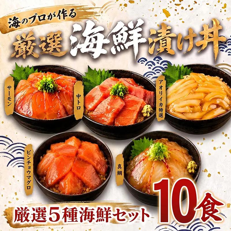 タカシン水産の海鮮漬け丼(5種)80g×5パック入 酒の肴に海鮮丼に茶漬けに飯ともに【tk212】