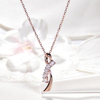 ふるさと納税 韮崎市 ネックレス K18PG ピンクゴールド ダイヤモンド 0.2ct リボン【f132-k18pg】 |  | 03