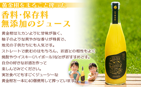 ＜黄金柑ジュース 720ｍ×2本セット＞ 果汁100％ ストレート ジュース おうごんかん 柑橘 ミカン 蜜柑 みかん オレンジ 果物 フルーツ 飲料 無添加 ギフト 贈り物 特産品 二ノ宮商事株式会