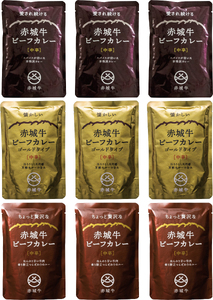 【赤城牛ビーフカレー】昭和・平成・令和のビーフカレー食べ比べ(計9個) カレー ビーフカレー 赤城牛 レトルトカレー 牛肉カレー
