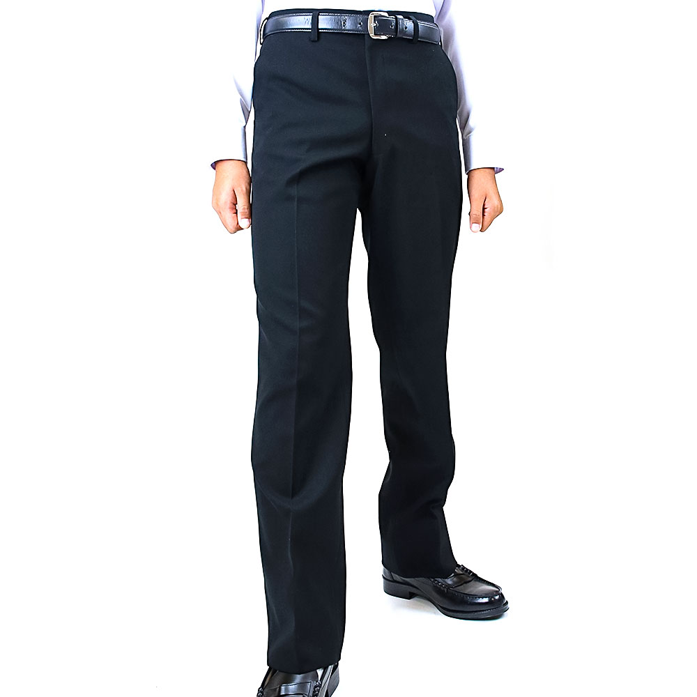 【ふるさと納税】標準型学生服 冬用ズボン 黒色 ノータック仕様 日本被服株式会社（ 標準マーク付 服 男性 メンズ パンツ ファッション 岡山県 倉敷産 返礼品 ） 学生服 専門 メーカー 高級 仕立て 国産 お手入れ簡単