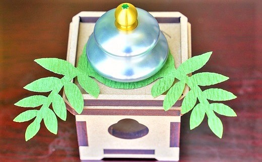 ＫＩＨＯの文鎮（ペーパーウエイト） 鏡【ＭＯＣＨＩ】 と 三方風収納台箱のセット H084-038