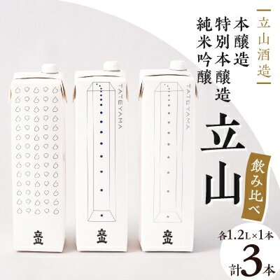 【ふるさと納税】純米吟醸立山・特別本醸造立山・本醸造立山(1.2Lパック セット)【1599766】