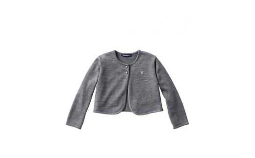 6-159 【ファミリア】ポレロ　刺繍入り　毛50％　アクリル50％　※グレー　９０ｃｍ　ALPEB032-GRY