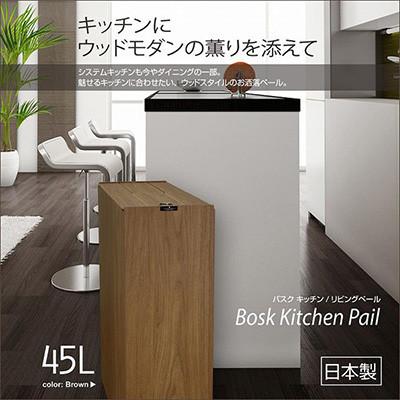 ふるさと納税 かつらぎ町 バスク キッチンペール 45L ブラック 職人が手掛けるキッチンにおすすめの木目調ゴミ箱 |  | 01
