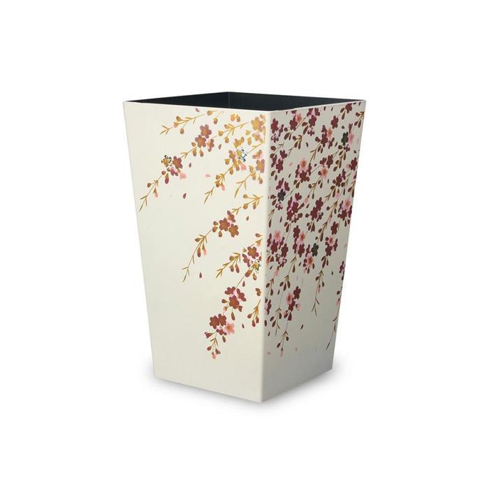 【ふるさと納税】蒔絵調 ダストボックス M角 6.7L 桜ホワイト タツクラフト 【Tk140w】 | ゴミ箱 Bosk バスク キッチン ペール キッチン 橋本達之助工芸 TATSU-CRAFT おしゃれ 送料無料 ごみ箱 ダストボックス くず入れ 日本製
