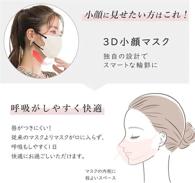 一木良品 ICHIBOKU 3Dマスク 60枚(10枚×6パック) [アイボリー] MAS20-3set_0243-006-T07-4