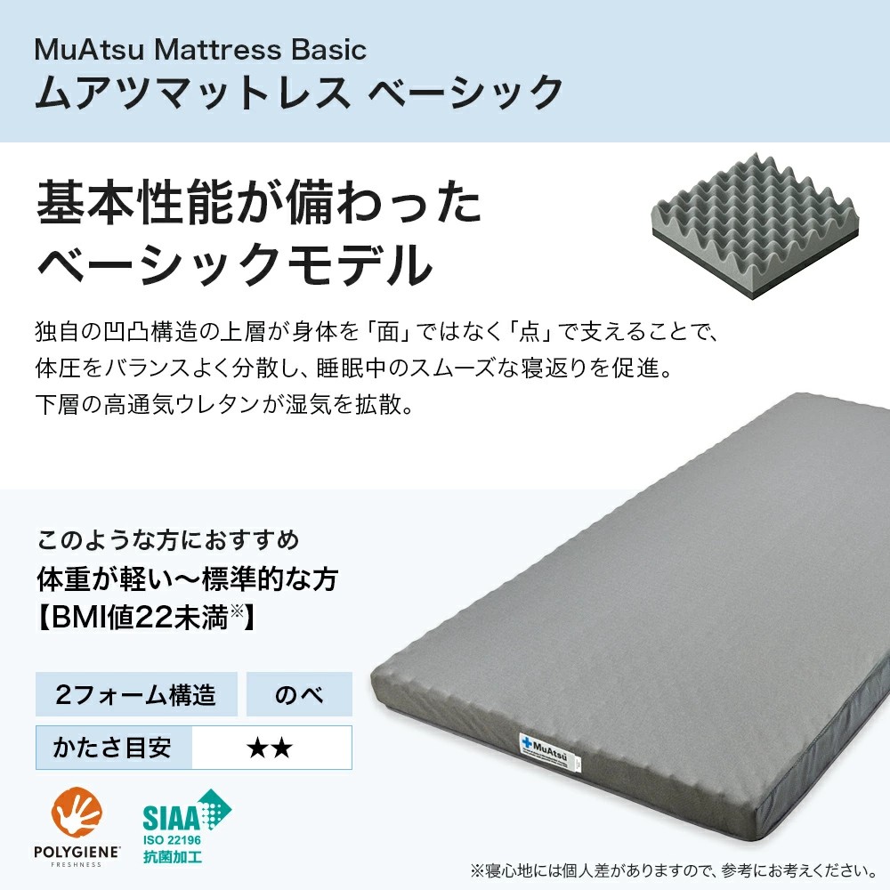 【昭和西川】ムアツ マットレス Basic ベーシック シングル サイズ 専用 シーツ セット シーツ付 ★ピンク [5839-8416]　