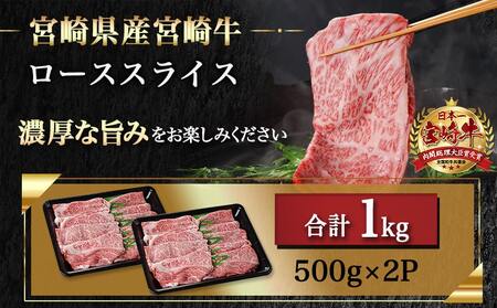 宮崎牛ローススライス(500g×2P)≪みやこんじょ快速便≫_AE-N402-R_(都城市) 宮崎県産宮崎牛 500g×2P 牛肉 ロース スライス すき焼き しゃぶしゃぶ