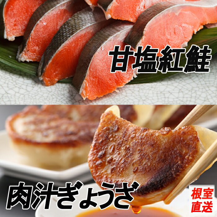 【ふるさと納税】餃子・甘塩紅鮭セット (餃子25個×1P・紅鮭5切×2P) (餃子25個×2P・紅鮭5切×3P) (餃子25個×2P・紅鮭5切×6P) サカナ さかな 魚 ベニサケ 鮭 さけ サケ ギョウザ 北海道 根室市