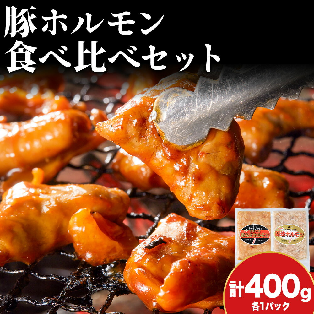 【ふるさと納税】豚ホルモン 食べ比べ（塩・味噌各1パック）ホルモン 塩ホルモン みそホルモン おうち焼肉 焼肉 バーベキュー BBQ ご飯のお供 おかず つまみ お酒のあて 北海道ふるさと納税 木古内町 ふるさと納税 北海道
