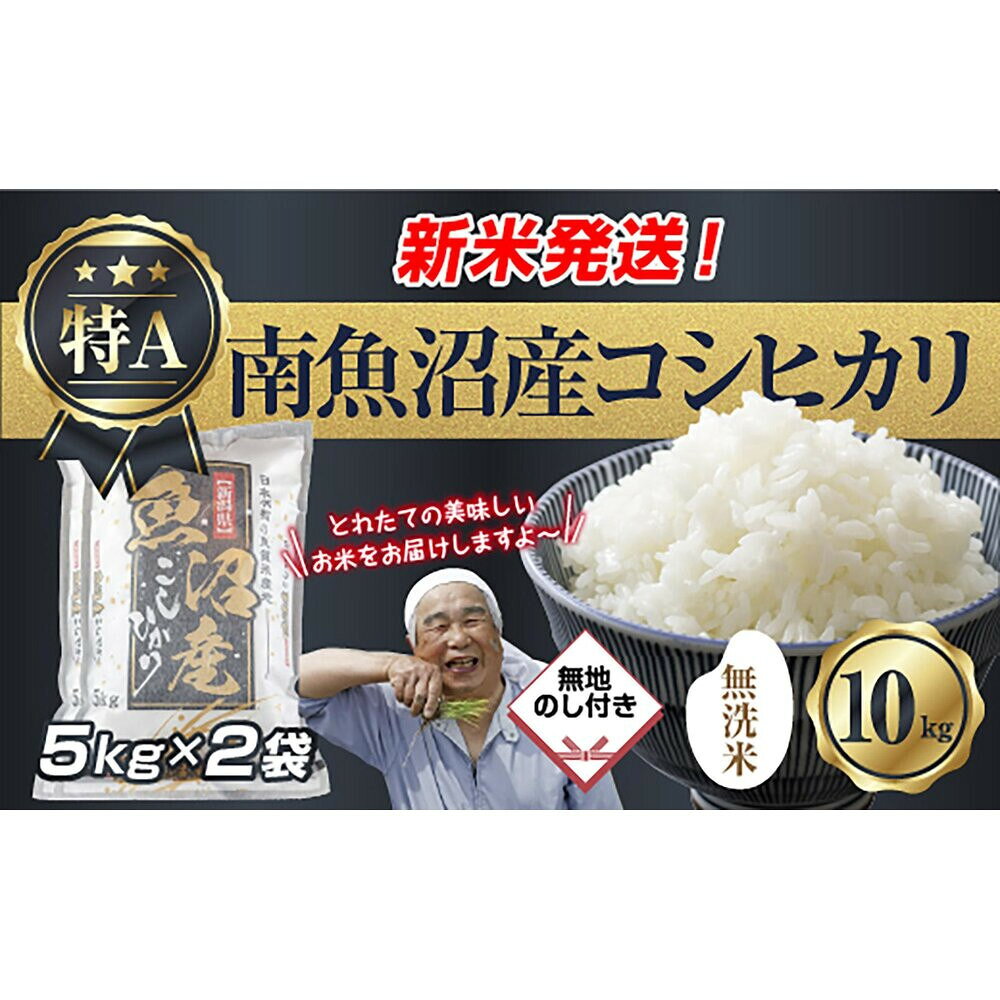 【ふるさと納税】【令和8年産　新米予約】無地のし 「無洗米」 新潟県 南魚沼産 コシヒカリ お米 5kg×2袋 計10kg 精米済み（お米の美味しい炊き方ガイド付き） お米 こめ 白米 こしひかり 食品 人気 おすすめ 送料無料 魚沼【2026年10月中旬より1ヶ月以内に順次発送予定】