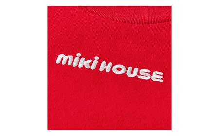 ベビー服 ミキハウス 丸ロゴ半袖Ｔシャツ【赤ー90】ベビー