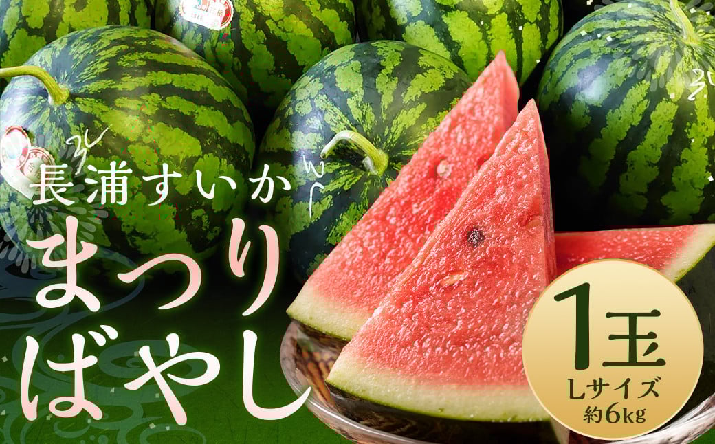 
            長浦すいか「まつりばやし」計1玉 Lサイズ 6kg台【2025年6月下旬～8月下旬迄発送予定】 すいか スイカ 西瓜 長浦すいか まつりばやし 果物 フルーツ くだもの 長崎市
          