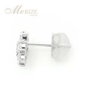 ピアス 天然 ダイヤモンド 0.7ct パヴェ スタッド フラワー ダブルロックキャッチ SIクラス【K18WG】P-149（KRP）M66-1411