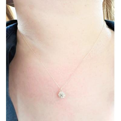 ふるさと納税 松山市 K18イエローゴールド 0.1/0.08ct ダイヤモンド ペンダントネックレス 花タイプ |  | 02