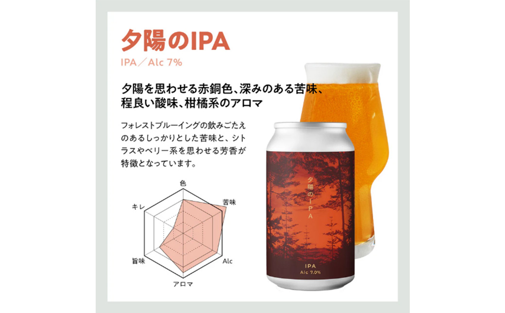 ForestBrewing　エール系 クラフトビール飲み比べセット　3種各2本（缶330ml）　【04324-0460】