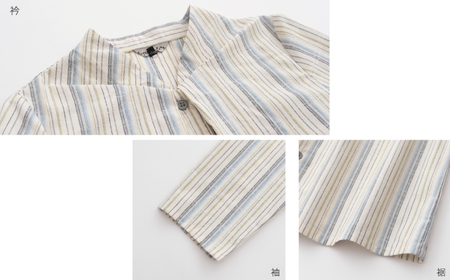 【日本製】 新織 三河木綿 ブラウス_M／グリーン【G0544】