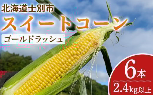 【A7092】＜期間限定＞天塩川源流スイートコーン ゴールドラッシュ (6本)【2025年8月下旬より順次発送】北海道産 北海道 士別市 とうもろこし トウモロコシ とうきび コーン 野菜 産地直送 【三栄アグリ】