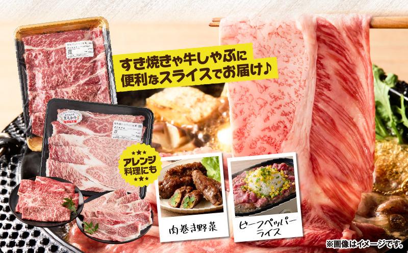 2710 鹿児島県産黒毛和牛モモ・肩ローススライスセット 800g　KN102-004-01