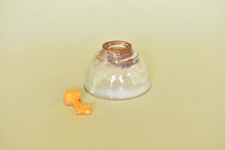 萩焼 萩むらさきごはん茶碗(打ち出の小槌箸置き付)