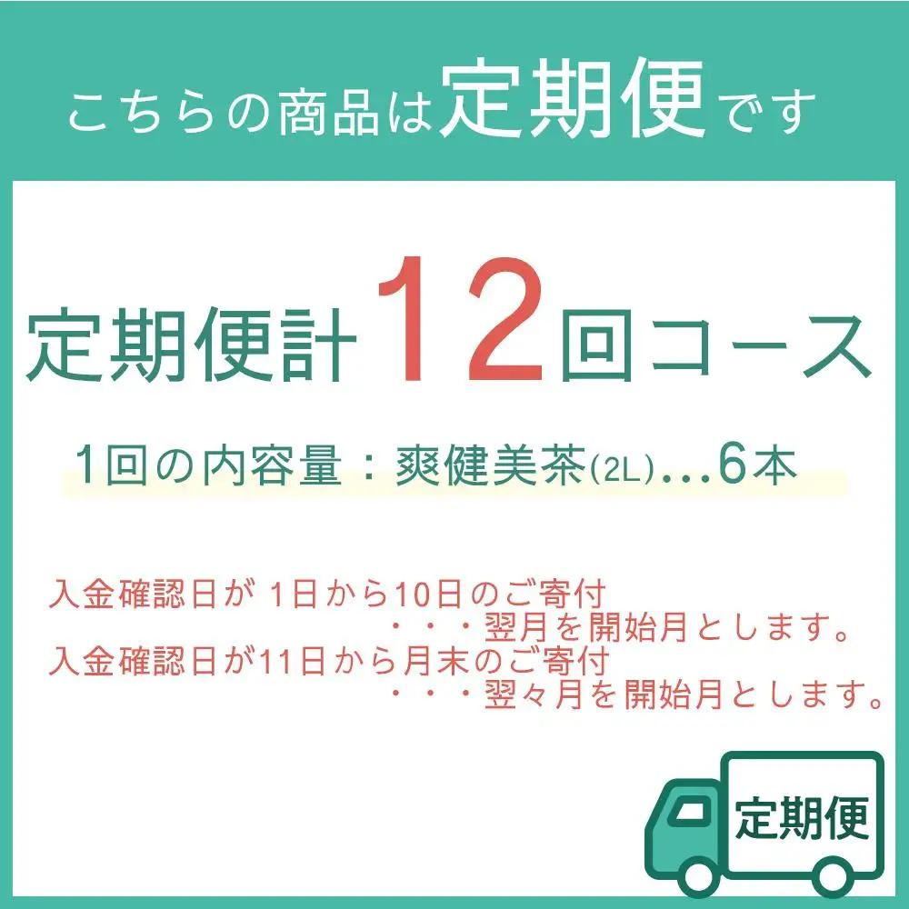 定期便 毎月 全12回 爽健美茶 2L×6本 １ケース 12ヶ月定期便