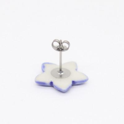 ふるさと納税 瑞浪市 【美濃焼】ききょうピアス(紺色) |  | 01