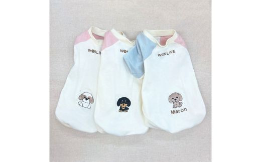 
CE-2 バイカラー半袖刺繍ウェア　わんちゃんのお名前刺繍入り（犬の洋服）
