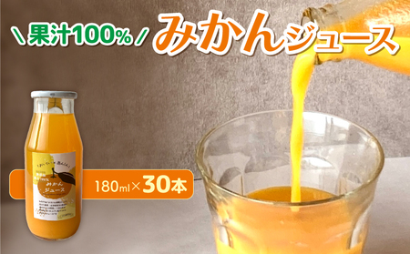 果汁100％ みかん ジュース 180ml × 30本 無農薬 無添加 濃厚 みかん ジュース 炭酸 清涼飲料水 炭酸ジュース ジュース