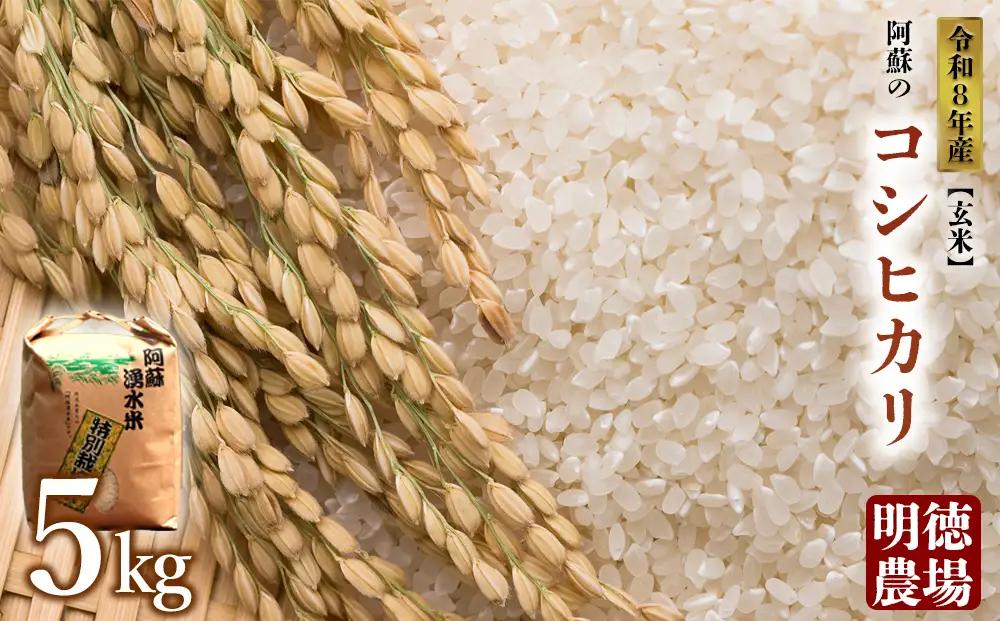 コシヒカリ 令和8年産 5kg 【玄米】 明徳農場 減農薬 特別栽培米 米 お米 美味しい 寒暖差 湧き水 お取り寄せ 熊本県 阿蘇市