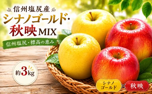 【2026年先行予約】信州塩尻産 シナノゴールド・秋映MIX 約3kg | 先行受付 果物 くだもの フルーツ シナノゴールド 秋映 あきばえ りんご 林檎 りんご3兄弟 信州 長野県 塩尻市