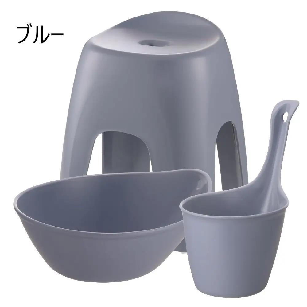 ハユールお風呂セットTX【ブルー】（浴用品：湯おけ・手おけ・腰かけTX）