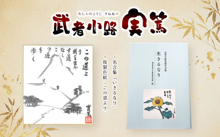武者小路実篤 名言集 『 生きるなり 』と 複製色紙 「 この道より 」 セット | （一財）調布市武者小路実篤記念館