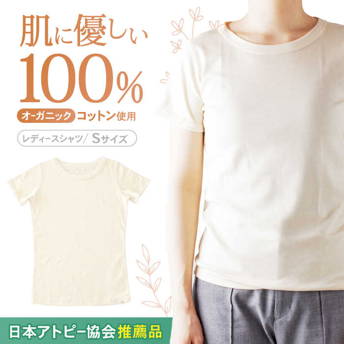 【ふるさと納税】【日本アトピー協会推薦品】オーガニックコットン半袖Tシャツ（レディース / Sサイズ） / Tシャツ メンズ 綿 オーガニック 肌着 生成り / 諫早市 / 株式会社美泉 / 諫早市 / 株式会社美泉 [AHAP017]