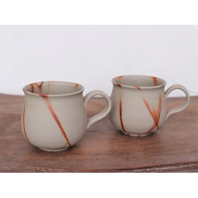 ふるさと納税 上島町 備前焼　ひだすきのコーヒーカップ 2個セット　c2-002