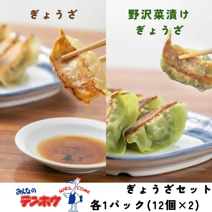 ぎょうざ・野沢菜漬けぎょうざ [各12粒入り×1パック]/テンホウ[21-38]